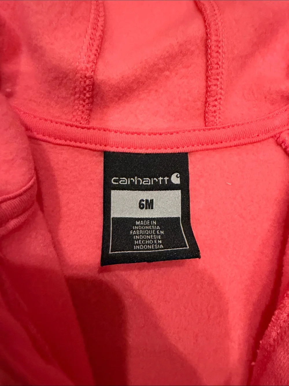 Carhartt 6M Pink Hooded Baby One-Piece Coverall